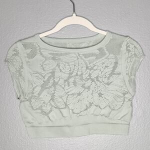 Out from under mesh mint crop top